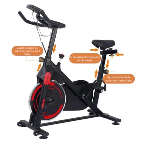 Bicicleta Ergométrica Fitness com Ajuste de Intensidade e Monitor Digital – Ideal para Exercícios em