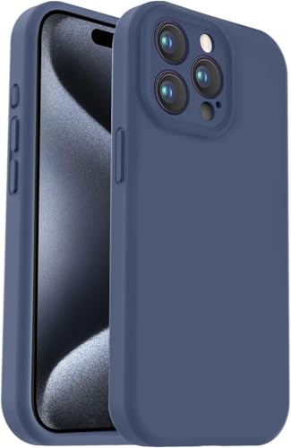 mobistyle Designed for iPhone 15 Pro Max Cover | Soft Silicone Slim Protective | Microfiber Lining Anti-scretch | iPhone 15 Pro Max Back Cover Case (Blue)