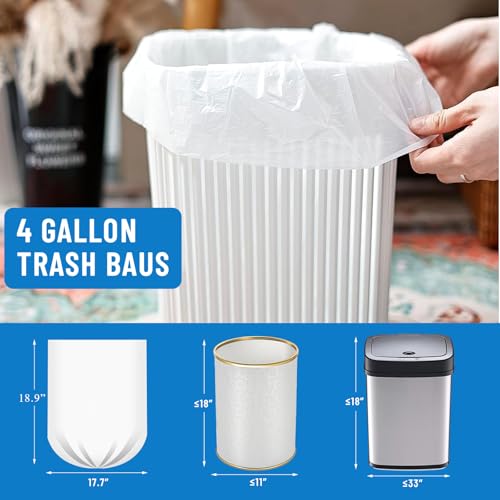 LainNeala 4 Gallon White Mini Trash Bags