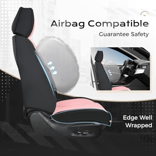 Image of Coverado Seat Covers, Car Seat Covers Front Seats, Car Seat Cover, Car Seat Protector Waterproof, Car Seat Cushion Nappa Leather, Seat Covers Carseat Cover Universal Fit for Most Cars