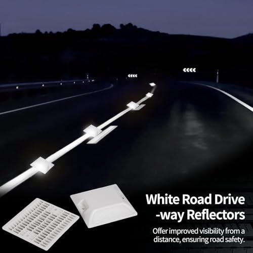 Image of 30 Pcs Road Reflectors, Reflective Street Pavement Markers, 3.7x3.7 inch Driveway Asphalt Stud Markers, Road Driveway Reflectors for Speed Bumps, Highways, Pedestrian Crossings