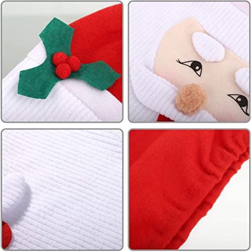TIANHOO Christmas Decoration Toilet Set, 3 Piece Bathroom Decoration Set Xmas Decorations Bathroom Accessories, Toilet Seat Cover, Toilet Rug, Toilet Water Tank Cover with Tissue Box Cover