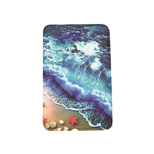 Haodasi Badematte Set 3er Set - Wasser Absorption Rutschfeste 3D Ozean Pedestal Teppich + Deckel WC Cover + Badematte – Bild 6