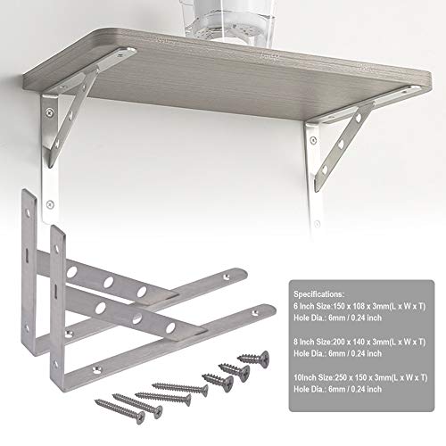 Supports étagères flottantes triangle acier inoxydable support mural Han - 2