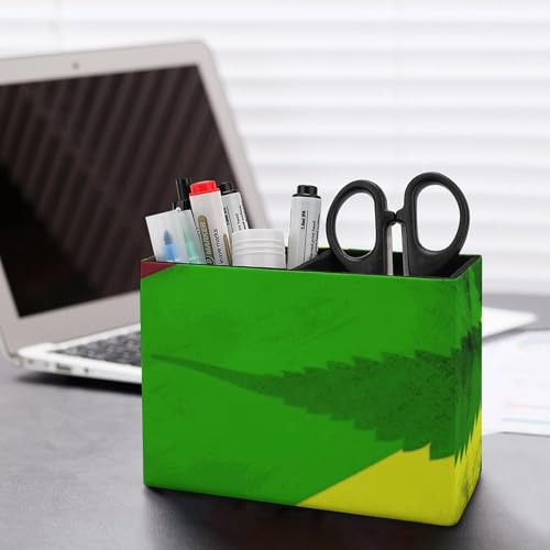 Pot à crayons en cuir motif Jamaïque pour bureau - 6