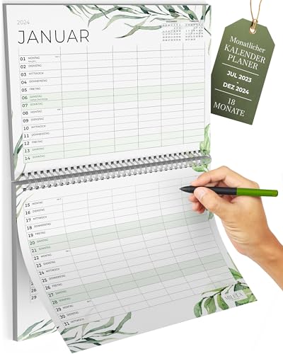 Familienplaner 2024 mit 6 Spalten - Wandkalender 2024 - Großer...