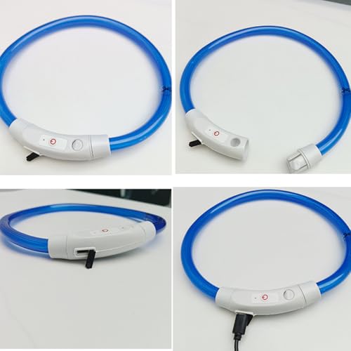 LED Leuchthalsband für Hund - Wasserdicht mit 3 Beleuchtungsmodi - USB Aufladbar - Einstellbare Länge für Kleine und Große Katzen