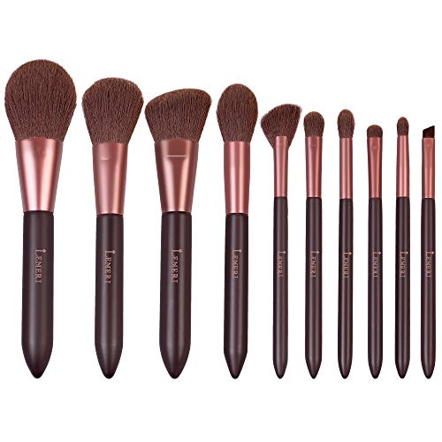 SUGAR BEAR COLLECTION 10-Piece Makeup Brush Set Professioanl Brush Tool Foundation Powder Blush Contour Highlight Large Blending Crease Small Shader Smudging Angled Eyebrow Make Up Brushes
