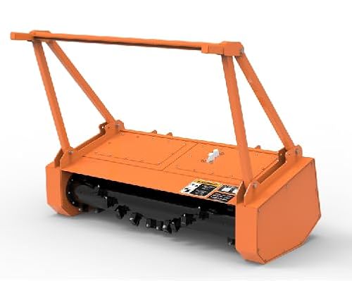 Wolfequip 60" Drum Mulcher Forestry Mulcher Heavy Duty Skid Steer Attachments for Construction and Land for Bobcat Skid Steer Loader