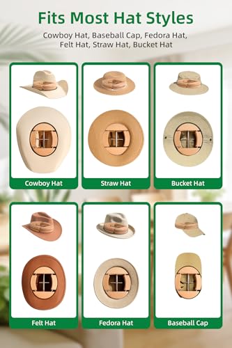 Image of Cowboy Hat Stretcher for Fitted Hats Large Size Cowboy Hat Stretcher 4-Way Extender Thick Beech Wood Hat Shaper for Baseball Jack Caps Fedora Hats Expander Easy to Stretch with Handle 21.6-26.7in