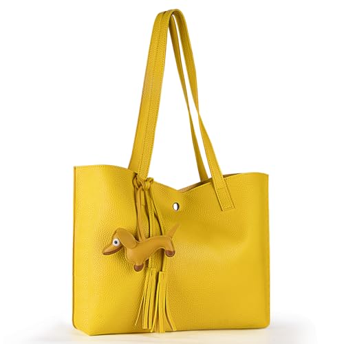 Bolso Tote de mujer grande de cuero sintético