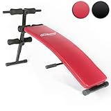 Physionics Panca per Addominali - Pieghevole, Altezza Regolabile 63-82cm, Rosso o Nero - Panca...