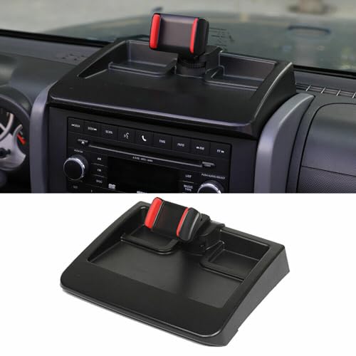 CKPEOR Caja del Organizador del Tablero del teléfono móvil Multi-Mount Soporte del teléfono Stoage Bandeja para 2007-2011 Jeep Wrangler JK JKU,Accesorios de Interior