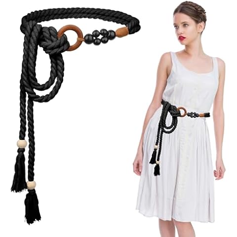 Woven Beaded Waist Belt for Women Cover