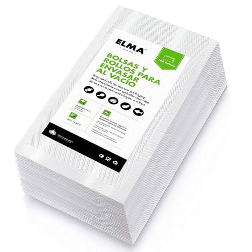 Bolsas Vacío Alimentos, Bolsas Envasar al Vacío Alimentos | Sistema Gofrado, Diseño Multicapa, Sin BPA, Fabricación Italiana | 20 x 30 cm, 100 Unidades