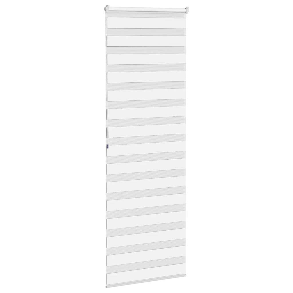 Store Enrouleur Zèbre Blanc 75x200 cm, Rideau Jour Nuit Tamisant et Occultant en Polyester pour Fenêtre, Montage sans Perçage ou avec Vis, Idéal pour Salon, Chambre et Bureau
