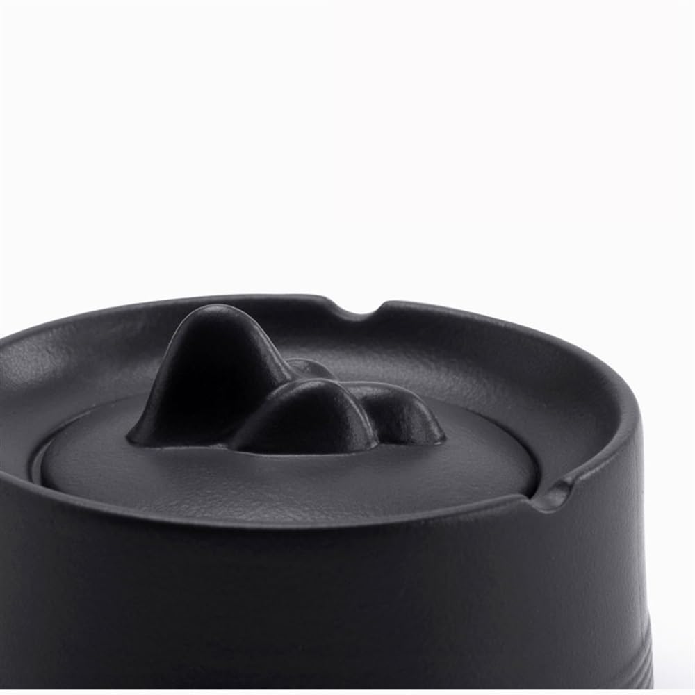Posacenere in ceramica con coperchio, posacenere da tavolo per interni ed esterni, casa, ufficio, giardino, bar, decorazione, supporto per fumatori, decorazione (blu)