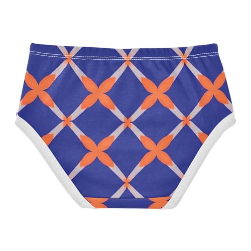 Girls' Training Panties Organic Underwear for Kids orange Geometric Pattern2