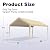 Mergrim 10' x 20' Carport Canopy Replacement Cover with Ball Bungees, 180g Heavy Duty Tarp for Most 10'x20' Carport Frame, Top Cover Only, Frame is not Included, Beige