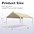 Mergrim 10' x 20' Carport Canopy Replacement Cover with Ball Bungees, 180g Heavy Duty Tarp for Most 10'x20' Carport Frame, Top Cover Only, Frame is not Included, Beige
