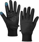 LMLALML Black Winter Gloves for Men and Women Waterproof Cycling Driving Running Gloves for Cold Weather Black L