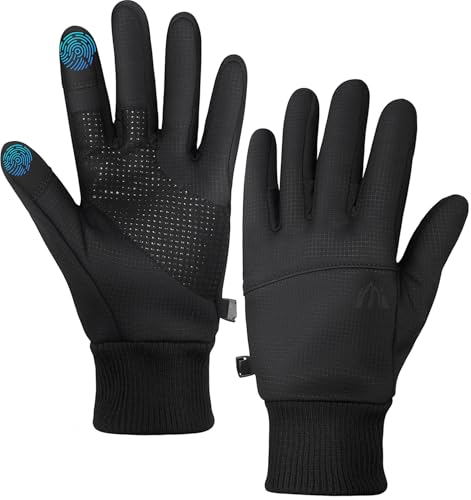 LMLALML Black Winter Gloves for Men and Women Waterproof Cycling Driving Running Gloves for Cold...