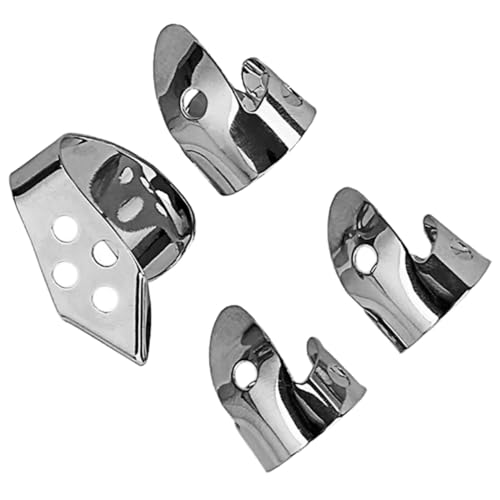 Abaodam 4個属製フィンガーピック サムピック 製 薄型ギターピック アコースティックギター ウクレレ バンジョー対応 初心者向けアクセサリー