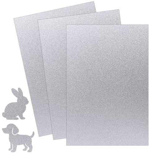 Luomorgo 30 Sheets Silver Glitter Cardstock Paper 8.5 x 11 Inch 250GSM/92lb - Sparkling Craft Paper for Card Making Scrapbooking Decorations & DIY Art Projects