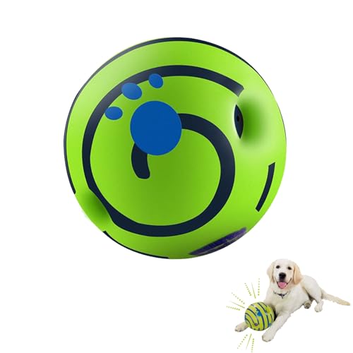 Mystiqut Natural Latex Rubber Squeaky Giggle Ball for Large Dogs