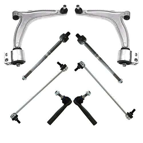 ATEC Germany 2x Brazo de control inferior del eje delantero izquierdo y derecho con casquillo de cojinete y rótula, 2x rótula, 2x tirante, articulación axial compatible con OPEL VECTRA C (Z02)