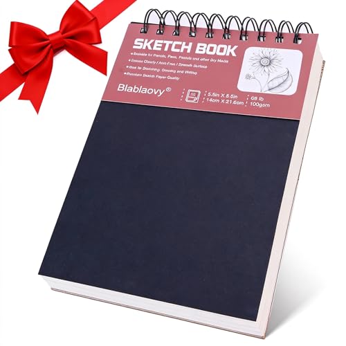 Sketch Book, 5.5' x 8.5' Sketchbook with 60 Sheets (68lb/100gsm), 1 Pack Drawing Pad Acid Free Drawing Book Sketch Pad forAdults Beginners Artists (1 pcs Black)