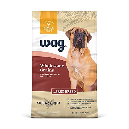 Amazon Brand – Wag Large Breed Dry Dog Food, Chicken and Brown Rice, 30 lb Bag