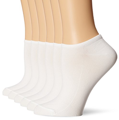 Hue Women's 6-Pack Microfiber Liner Socks,White,One Size