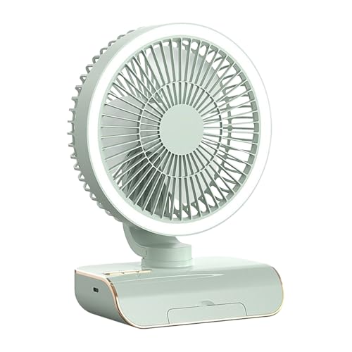 Ventilador circulador de aire oscilante, enfriador de aire portátil recargable con control remoto, modos de silenciosos de 5 velocidades, tamaño de viaje compacto (2000 mAh) para hombres y