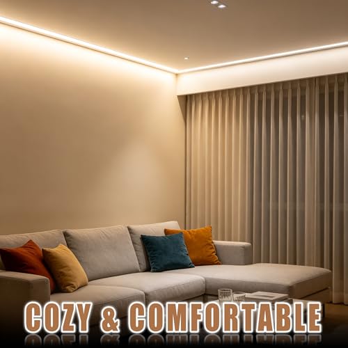 Image of RadiantFlux 4000K 30Ft LED Strip Lights, Dimmable Natural Indoor Lighting, Flexible Super Bright LED Tape for Living Room, Kitchen, Vanity Mirror & More