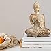 TERESA'S COLLECTIONS Buddha Statue Indoor for Zen Decor, Meditation Buddha Home Decor for Spiritual Room, Boho Gold Statue Resin for Office Table Living Room Home Decorations Gifts for Mom, 6.3