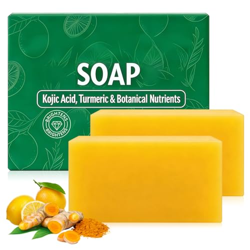 jioijioi 2Pcs Stemsoul Soap Superfood Stemsoul Soaps StemSoul Turmeric Lemon Soap Bar Turmeric Cleansing Skincare Set Deep Cleansing