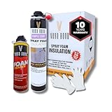 Vega Bond Single Component, Self Expanding, Purplecoat Closed Cell Insulation Spray Foam 29 oz w/ 5.66 R-Value, Acoustic Spray, 20 BF Coverage per can at 1 inch Thickness (1 Pack + Cleaner)
