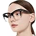 OCCI CHIARI Anti Blue Light Reading Glasses for Women Fashion Computer Use Durable Reader 1.0 1.25 1.5 1.75 2 2.25 2.5 2.75 3 3.5 (Black-Clear , 1.25 )