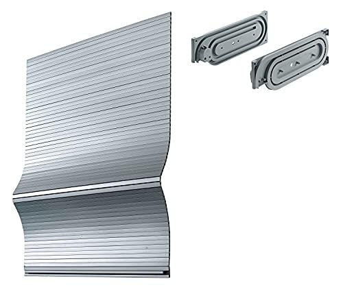Hettich 9299356 - Persianas para armario (sin riel lateral, 600 x 600 x 350 mm, plateada)