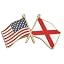 Alabama and USA Gold-Colored Plated