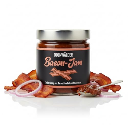 Odenwälder Lebensmittel Bacon Jam, Süß-deftiger Brotaufstrich für Grill-Fans, Ideal für Burger & BBQ – Made in Germany – 200g