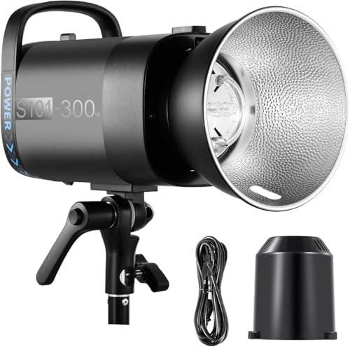 NEEWER S101-400W Flash Stroboscopique avec 9 Niveaux,Lampe de Modélisation 150W,400W GN65 5600K avec Réflecteur à Monture Bowens Standard,Ventilateur Silencieux en Mode S1/S2 pour Photographie Studio