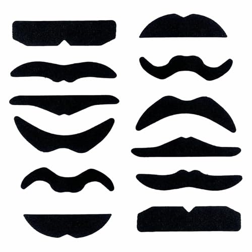 12 Pièces Fausses Moustaches Auto-adhésives Faux Moustache Costume Mexicain Deco pour Soirées Costumées Fête de la Mascarade Noël Toussaint