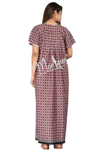 Image of Monique Brand 100% Pure Cotton Nighty for Woman | Floral Gown for Women Night Wear | Cotton Nighty for Women Stylish | Maxi for Women Cotton