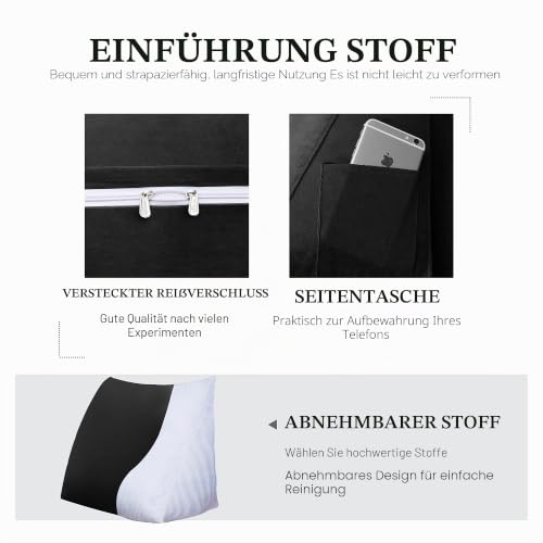 Rucener Großen Dreieckigen Kissen Hohen Rückenlehne Kissen Hohen Rückenlehne Kissen Rückenlehne für Bett Perfekt AlsKissen Zum Fernsehen… – Ansicht 6
