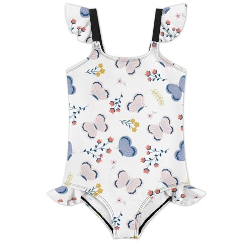 Image of Girls One Piece Swimsuit Lovely Cute Animals Ruffles Swimwear Bathing Suits 3-12 Years
