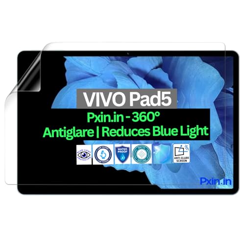 Image of Pxin Tablet Anti Bluelight and Anti Glare Screen Guard compatible with VIVO Pad5 | BLUVLightblock Tech | Scratch Proof | Prevents bluelight | Eye Protection | No Dry Eyes