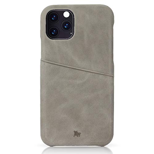 BULLAZO Menor Urban - Compatible avec iPhone 11 Pro Max Étui de protection pour téléphone portable avec compartiment pour cartes en cuir gris 6,5"