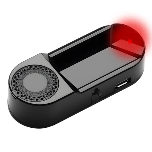 Car Alarm LED Light Solar-Powered Fake Car Alarm with Red LED Flashing Security Light USB Port Simulated Dummy Solar Alarm Anti-Theft Car Security Products for Most Bikes Motorcycle Cars